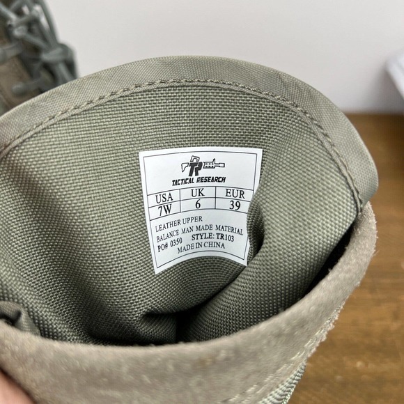 Tactical Research Boots Mens 7 Wide Gray TR103 Minimalist Combat Military Army - Picture 10 of 10